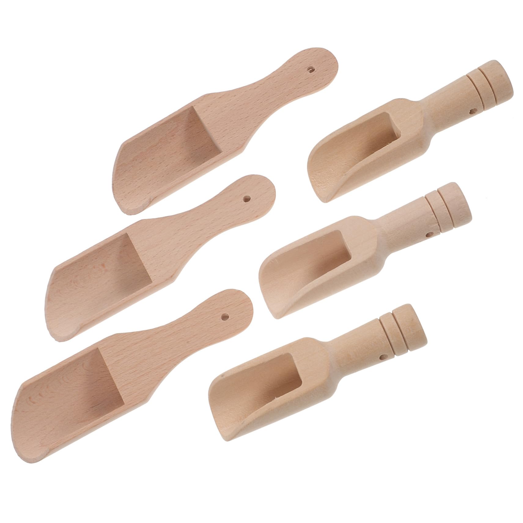 Luxshiny 6pcs Wooden Spice Spoons Compact Multi-function Tea Spoons for Kitchen Use Ergonomic Design Smooth Edges for Loose Tea Herbs and Spices