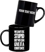 Vista 12 de Taza de café de cerámica con texto en inglés "We Can't Fix Stupid But We Can Give It A Court Date Lawyer, Regalos para leyes, estudiantes