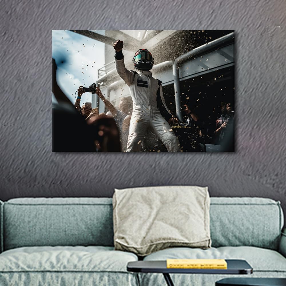 Wall Art for Living Room Driver Celebrating on the Podium Wall Paintings - Image 2