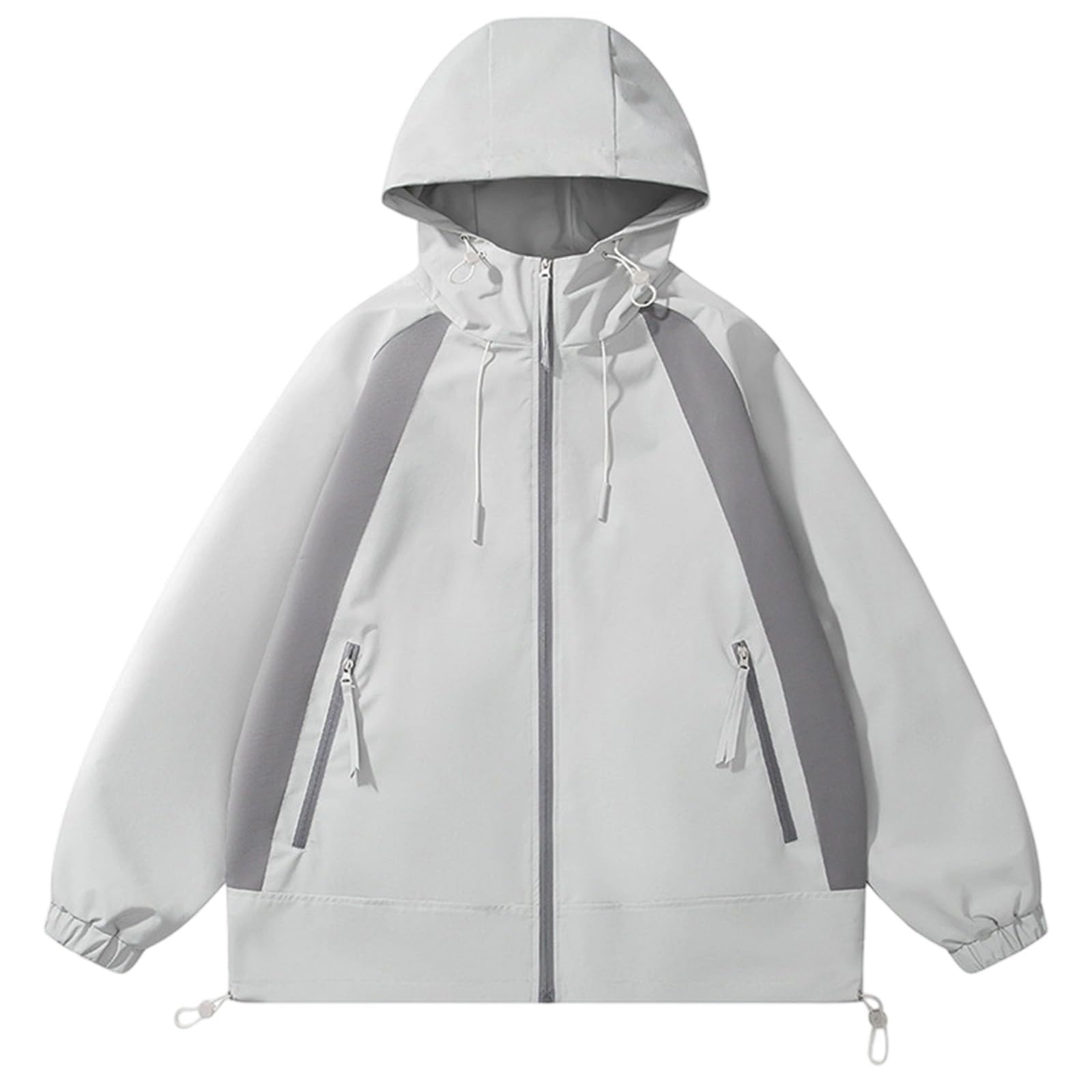 Generisch DüNne Regenjacke Kinder Lässige leichte Windjacke mit Stehkragen Reißverschluss wasserfeste sportliche Übergangsjacke für Herren bequemer Outdoor-Reisemantel im