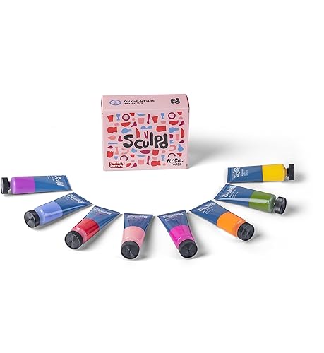Sculpd Juego de pintura acrílica, 8 tubos de 0.7 fl oz de acrílico de color premium, cuerpo pesado y colores vibrantes, pintura sobre arcilla seca