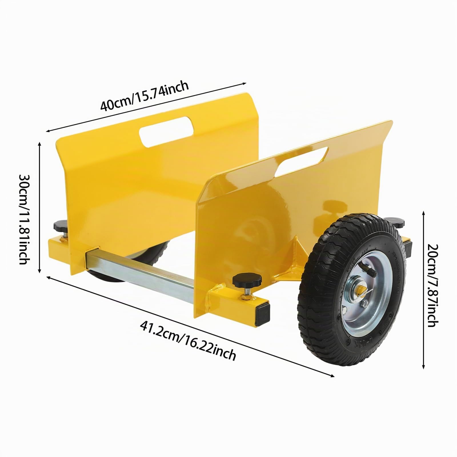 Plattenwagen Transportwagen 8 Zoll Gummiräder 250-300KG Plattenroller 0-23cm Einstellbarer Bereich der Seitenwand Klemmwagen (Gelb)