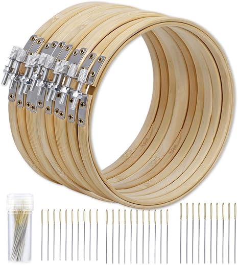 Amazon 刺しゅう枠 10枚入り 刺繍枠 円形 刺繍フープセット 刺繍わく 30本 刺繍ニードル 刺繍ツールセット刺繍ばり ハンドクラフト 専用道具 刺しゅう枠 通販