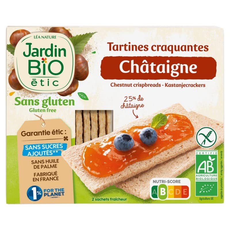 JARDIN BIO - Tartines Chataigne Sans Gluten Bio 150G - Lot De 4