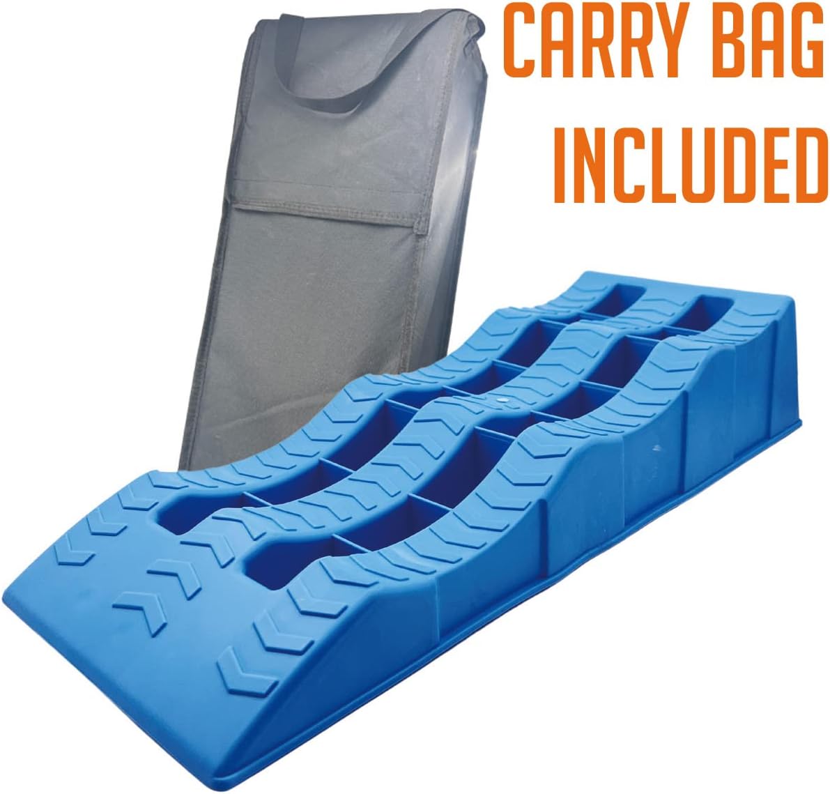 RV Leveling Ramps | Wheel Chocks for Stabilizing | Camper or Trailer Leveler - Set of 2 Blocks, Blue