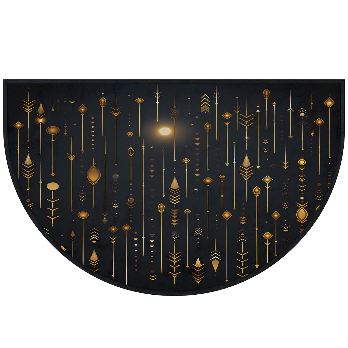 Tapis de porte de qualité en demi-lune flèche tribale chic