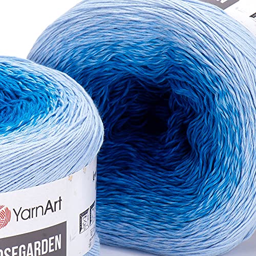 Image of Yarn Art Flowers Rosegarden 100% Cotton 250gr 8.80 oz 1094yds Multicolor Cotton Yarn Rainbow Crochet Yarn Spring Summer (316)