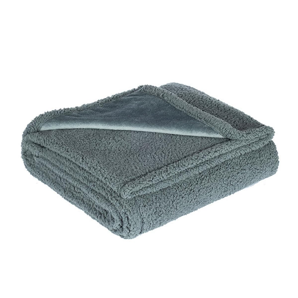 Eashaoo Waterproof Pet Blanket for Dogs, Reversible Sherpa Fleece Dog Cat Pad, Warm Calming Flannel Throw Blankets for Sofa Bed Car Seat Protection (Grey,145x165cm)