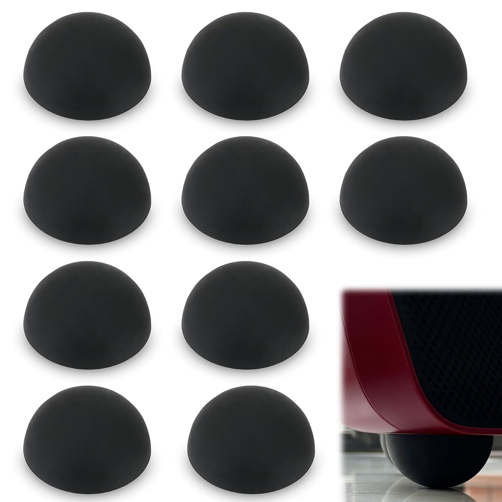 10 Stück Silikon-Halbkugel-Schwingungsdämpfer, 30 mm Lautsprecher Füße, Selbstklebende Vibrationsdämpfer, Resonance Damper, für Lautsprecher, Plattenspieler, Mixer und andere Geräte