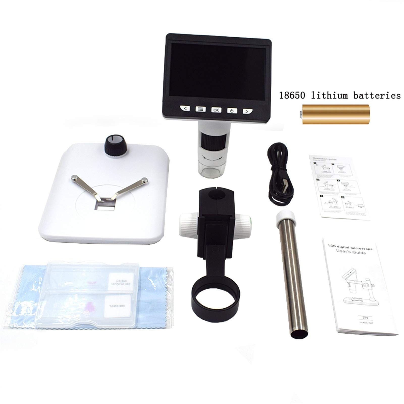 Mikroskop elektroniczny, wyświetlacz 1000x 2.0mp 4.3 "Mikroskop USB LCD HD z 8LEDS i STENT DUAL Zasilacz