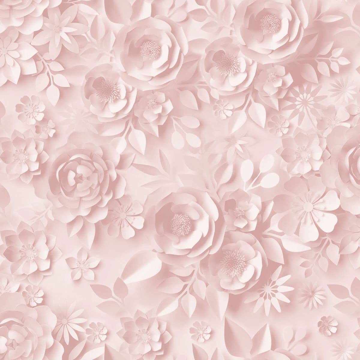 Muriva My Kingdom 3D Textured Origami Flowers Wallpaper - Modern Floral Design for Living Room, Bedroom, Hallway - Decorative Luxury Pink Wallpaper