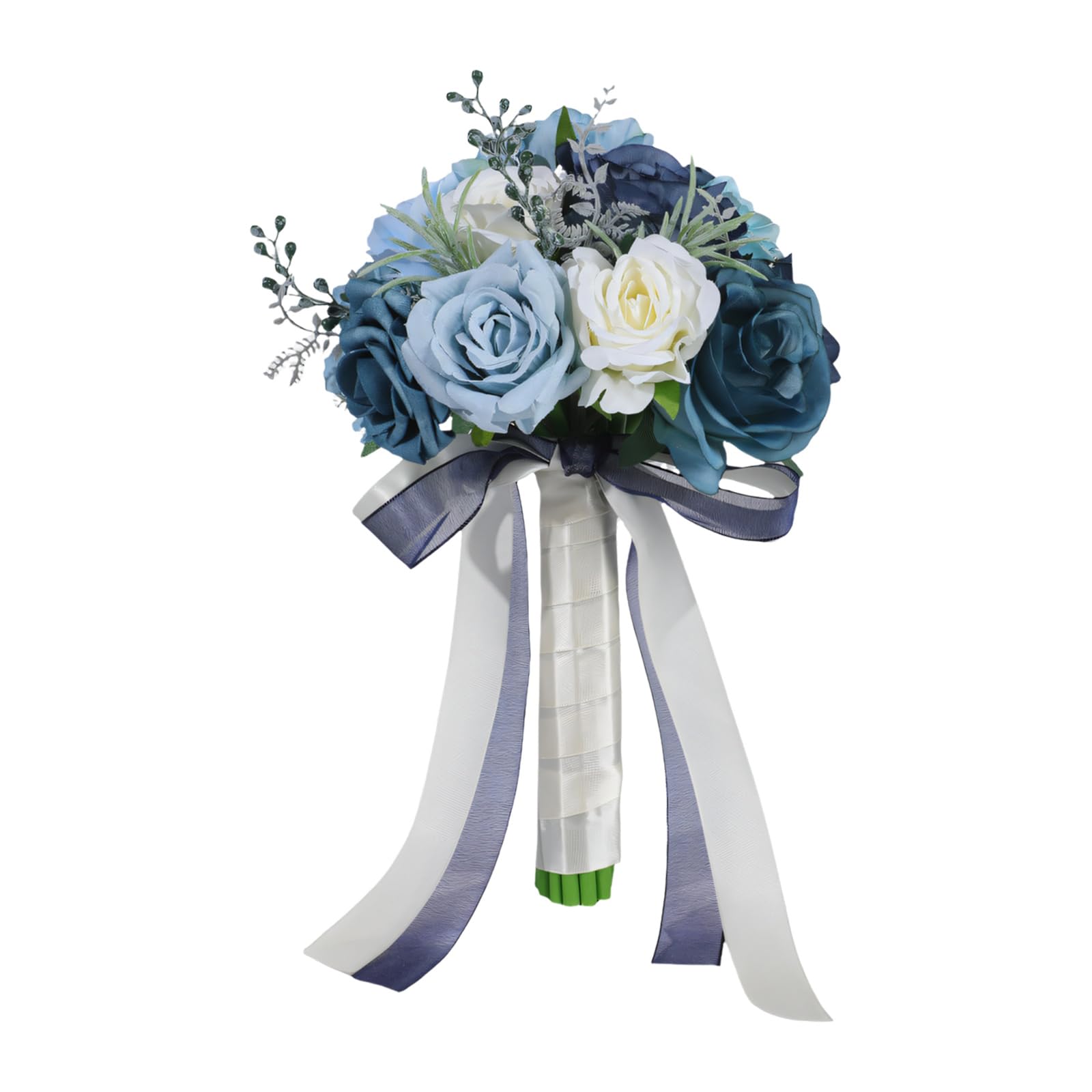 Nvoqilin Blue And White Flower Wedding Bridal Bouquet Bridal Floral Arrangement For Photography Ceremony Reception Centerpiece Decoration Wedding Floral Arrangement