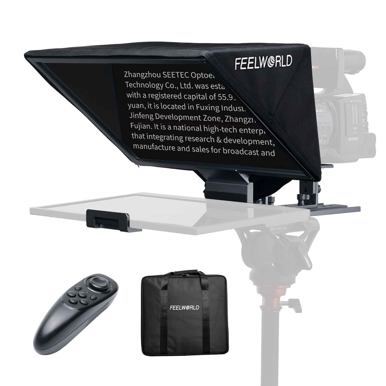 FEELWORLD TP10 ポータブルテレプロンプター FEELWORLD TP10 Teleprompter Dobrável Portátil 25.4cm Para