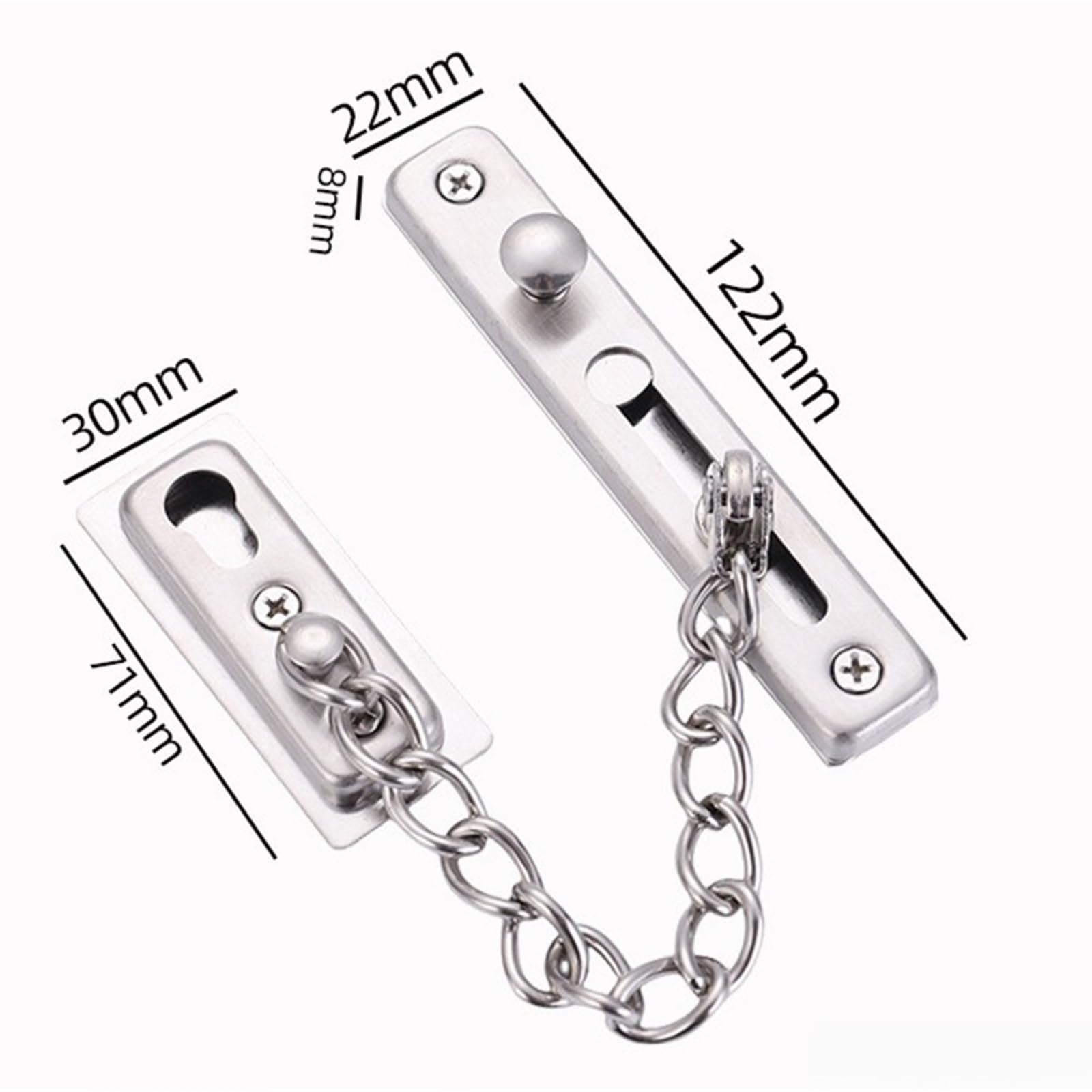 Chaîne De Porte De Sécurité En Acier Inoxydable Sans Perceuse