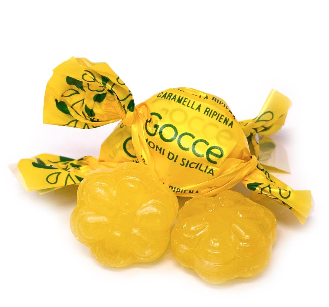 SweetGourmet Sicilian Lemon Filled Natural Flavored Hard Candy, Individually Wrapped, 3 Pounds