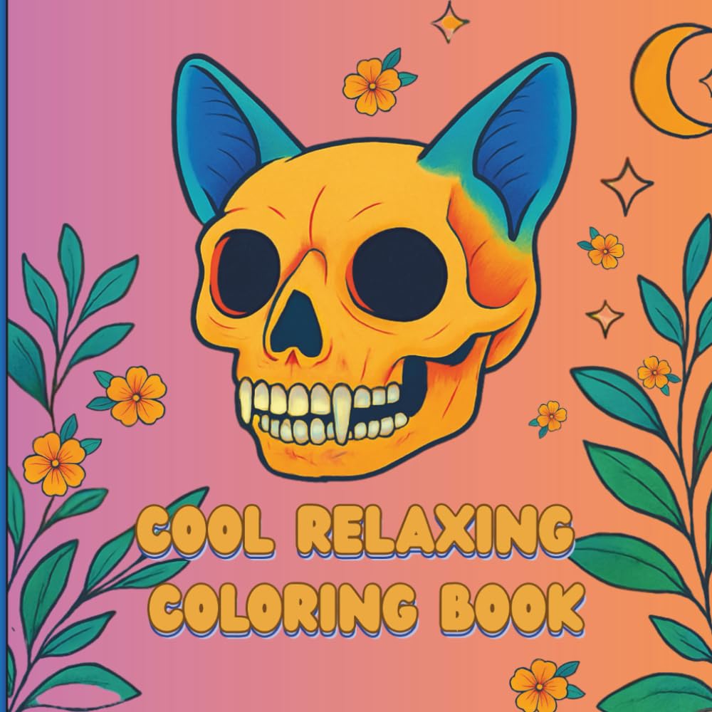 Skulls & Cats: A Cool and Relaxing Coloring Book for Adults and Teens with Skulls and Cats