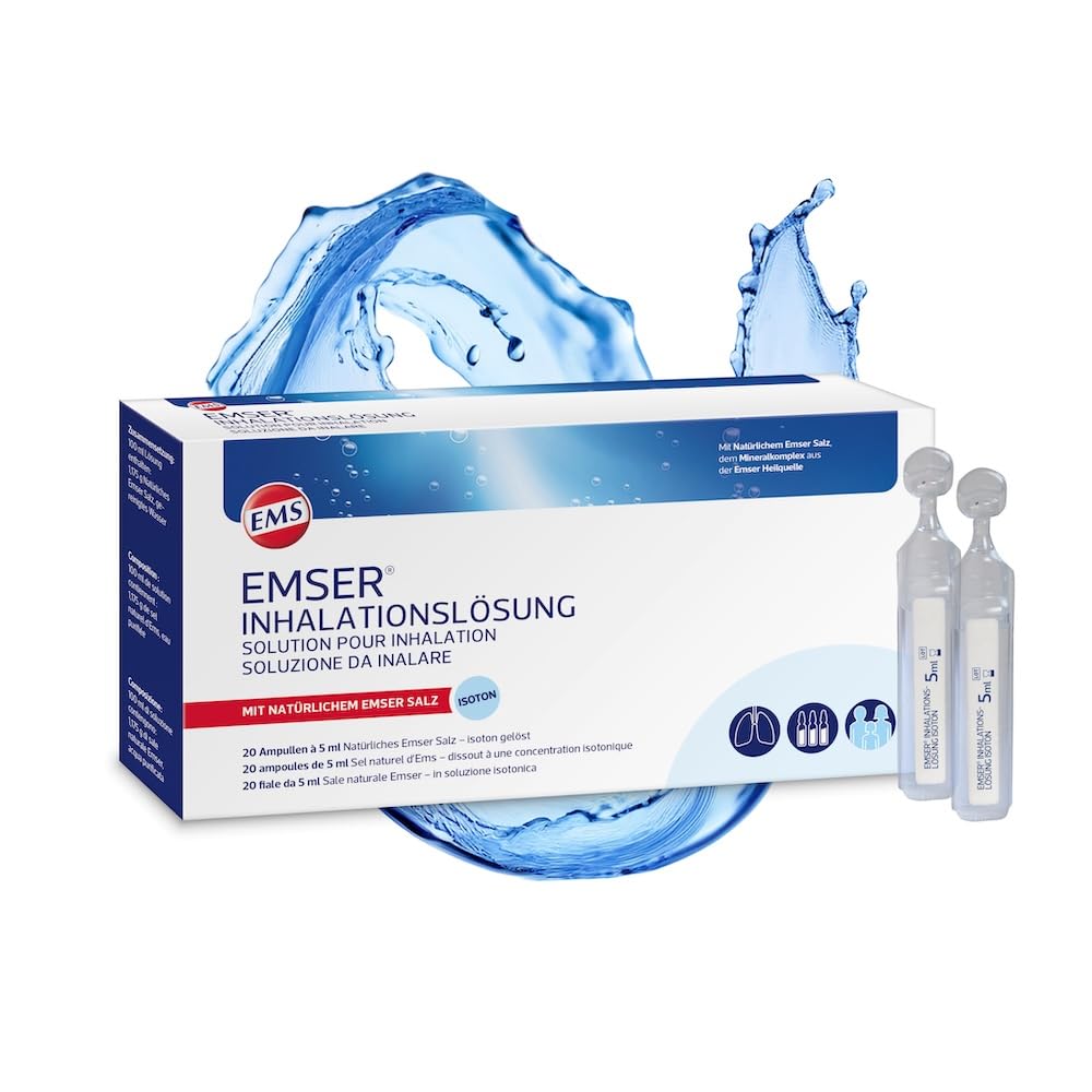 Emser Inhalationslösung mit Natürlichem Emser Salz/Inhalation bei akuten oder chronischen Entzündungen der Atemwege / 20 Ampullen à 5 ml
