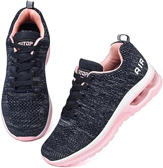 Running Shoes Womens Trainers Walking Shoes Air Cushion Athletic Sneakers Ladies Breathable Mesh Sport Shoes Lightweight Non Slip Tennis Shoes Workout Casual Gym Jogging Shoes
