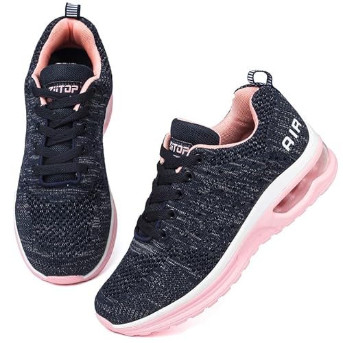 Laufschuhe Damen Turnschuhe Sneaker Damen Sportschuhe mit Luftpolster Sneaker Atmungsaktives Joggingschuhe Leichte rutschfest Straßenlaufschuhe Walkingschuhe Gym Fitness Running Shoes Women