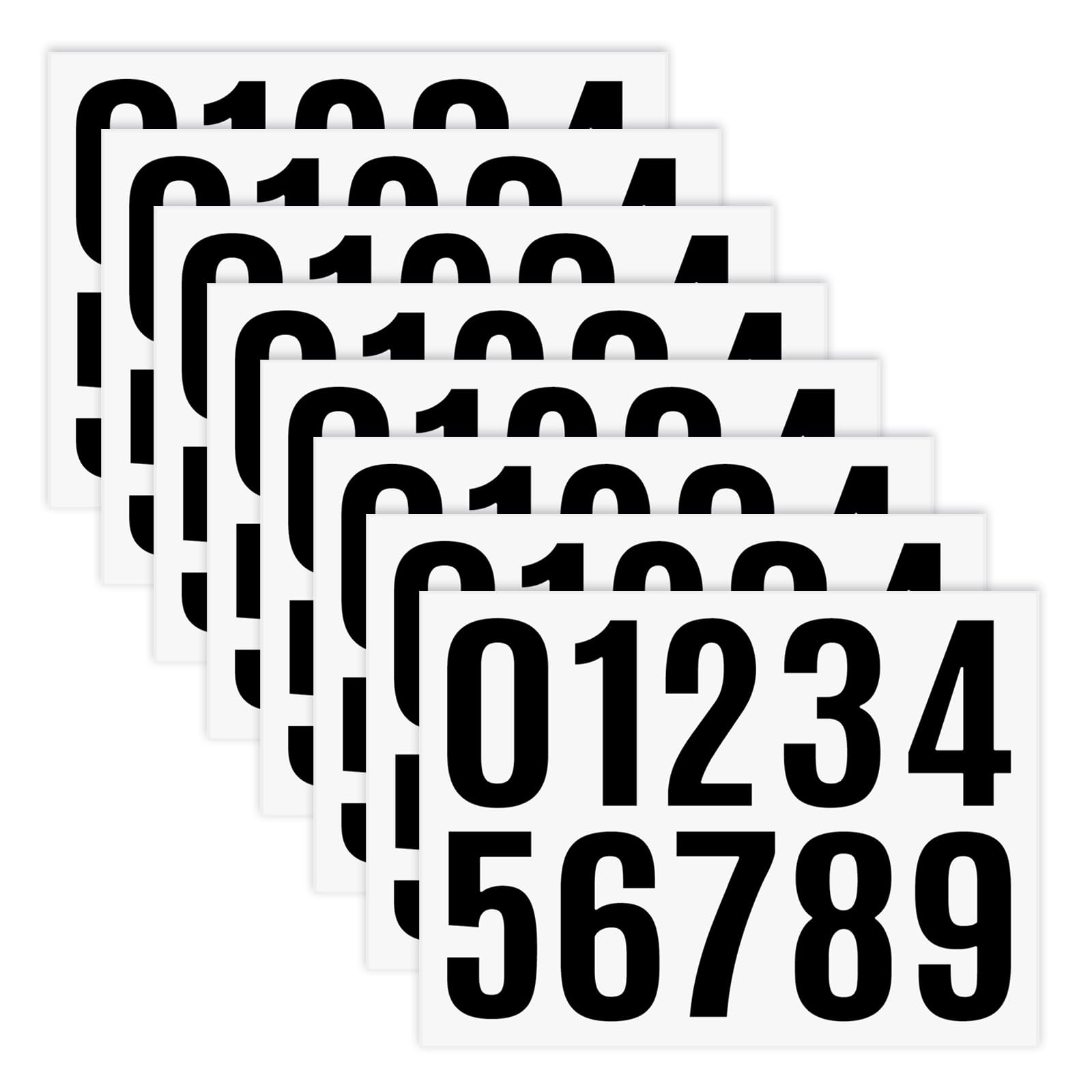 Autocollants Vinyle Chiffres Noirs 1 à 20 - Choix Taille 1 à 8 - Référence V586 - Fabriqués USA