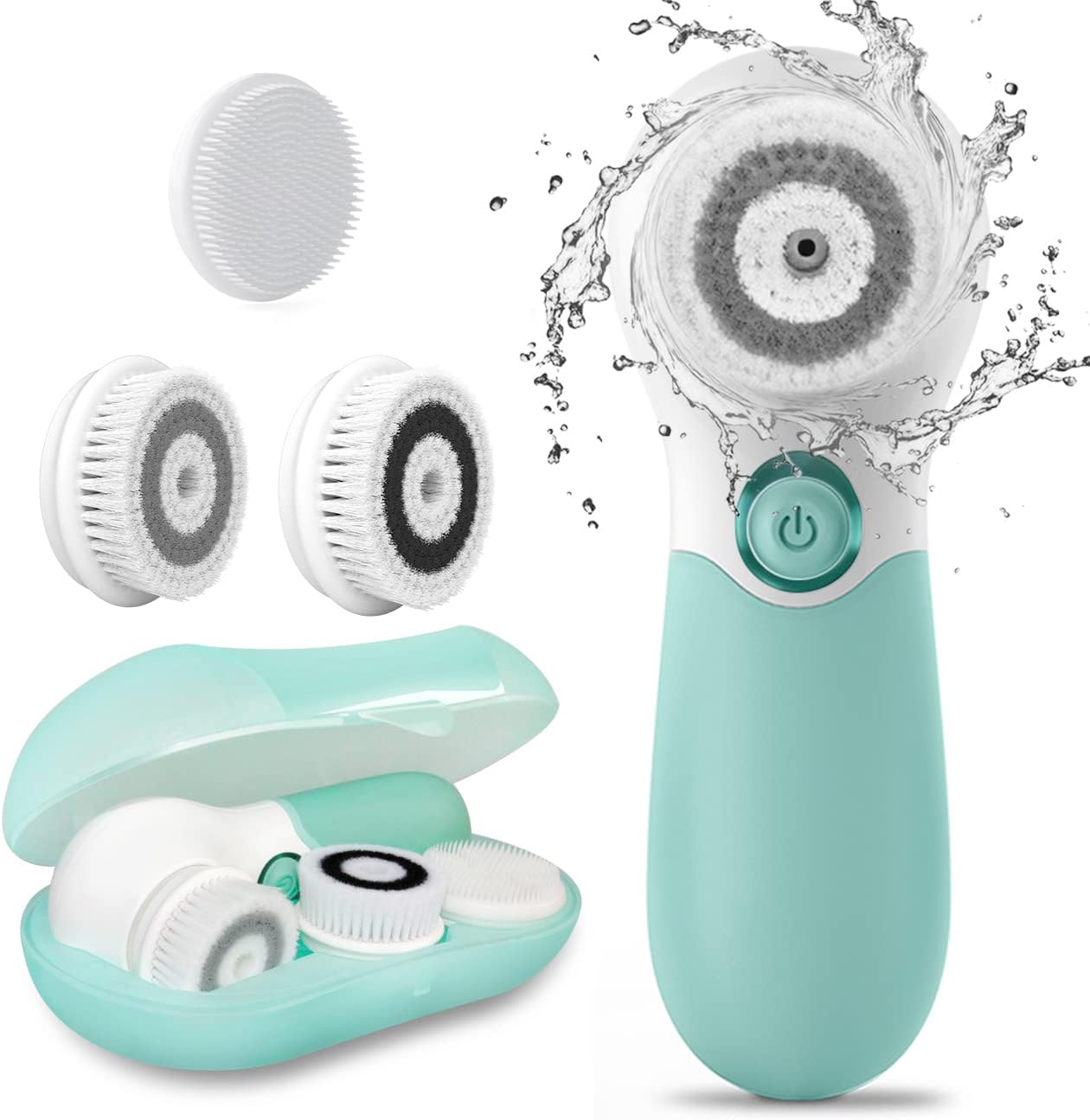 Electric Facial Cleansing Brush with 3 Interchangeable Heads