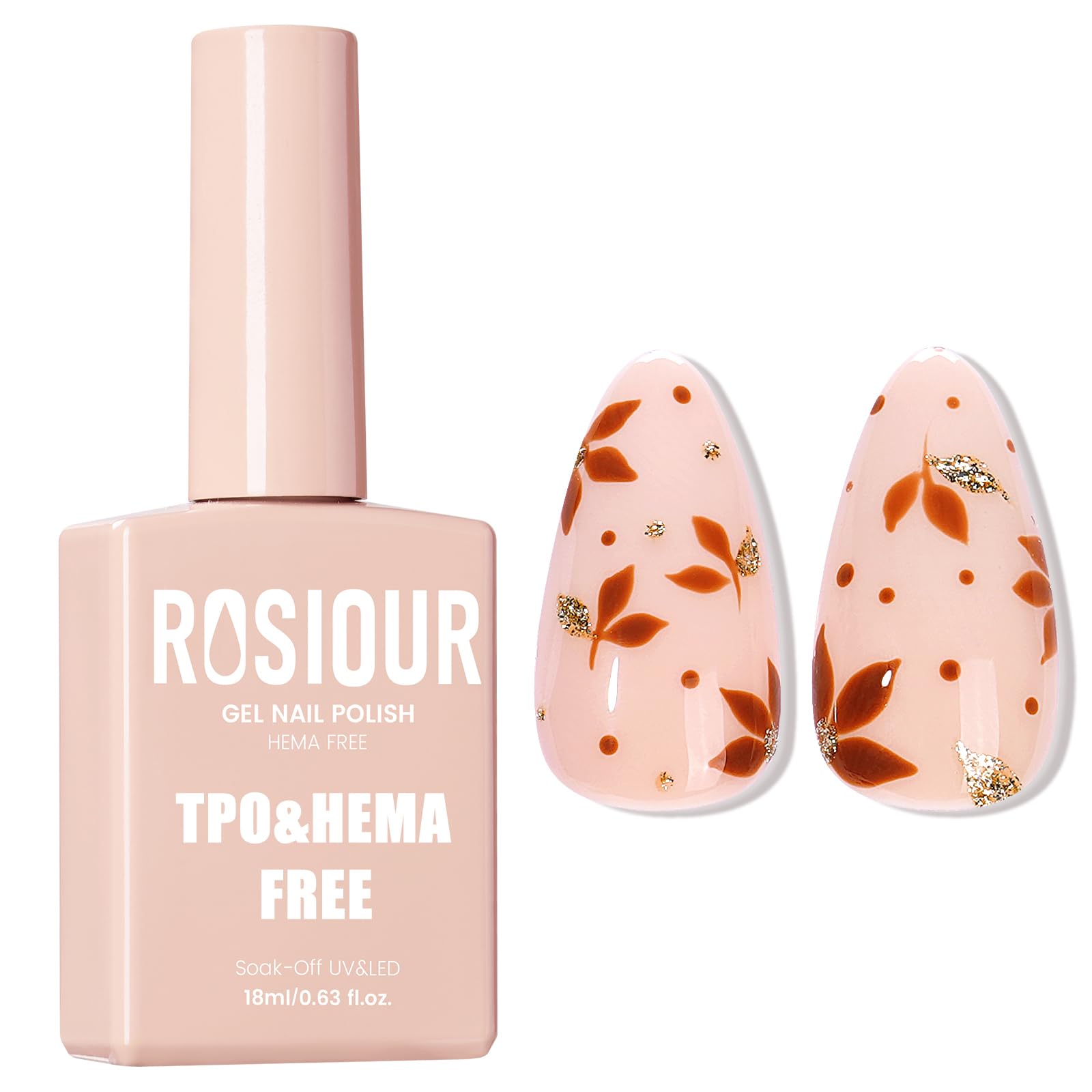 Rosiour TPO and Hema Free Off-white Gel Nail Polish- 18ml Hypoallergenic Non Toxic Ivory Beige White Nail Polish