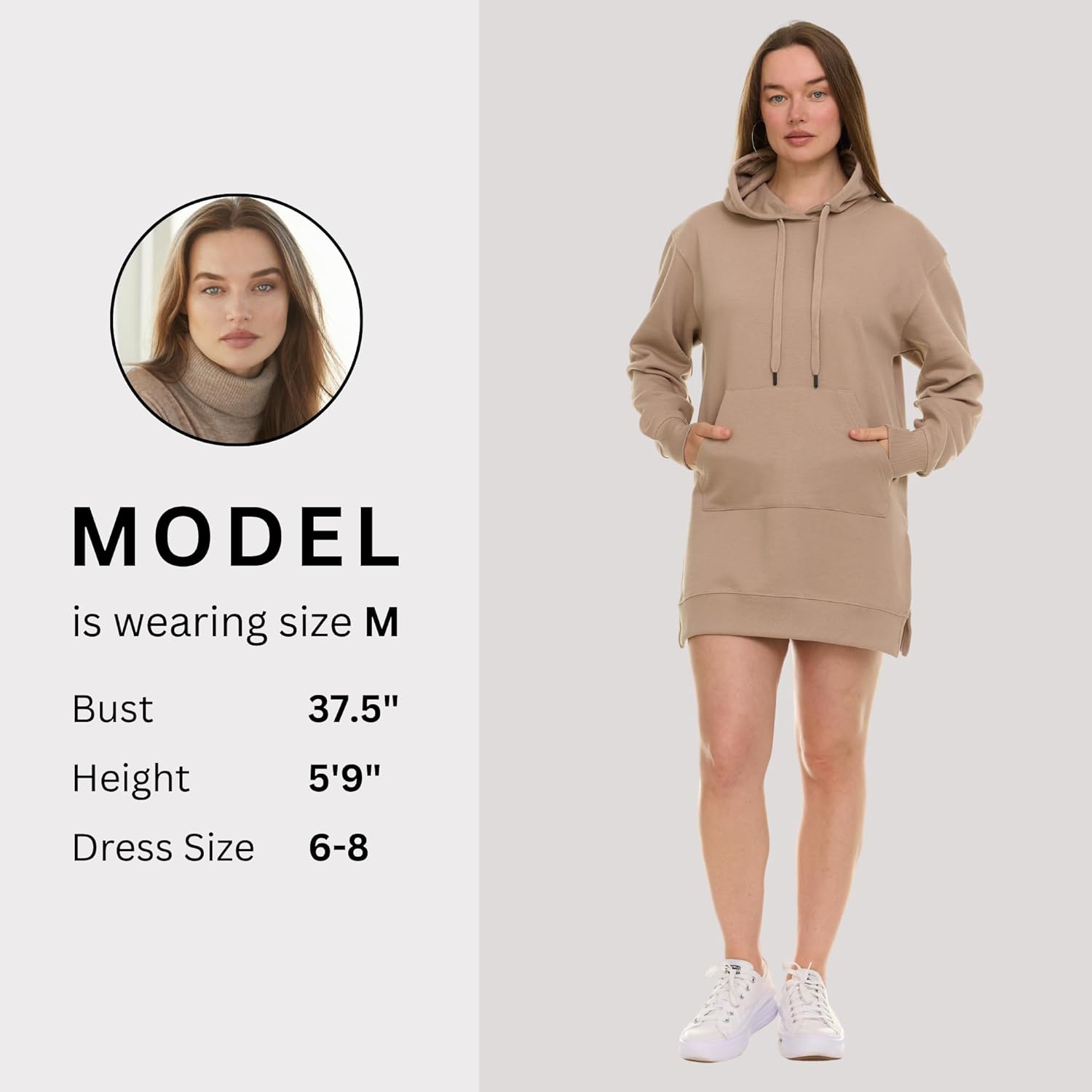 Hoodie Dress for Women – Trendy Pullover Long Fleece Oversized Sweatshirt Dresses for Women 2025 with Pockets, Split Hem - Image 3