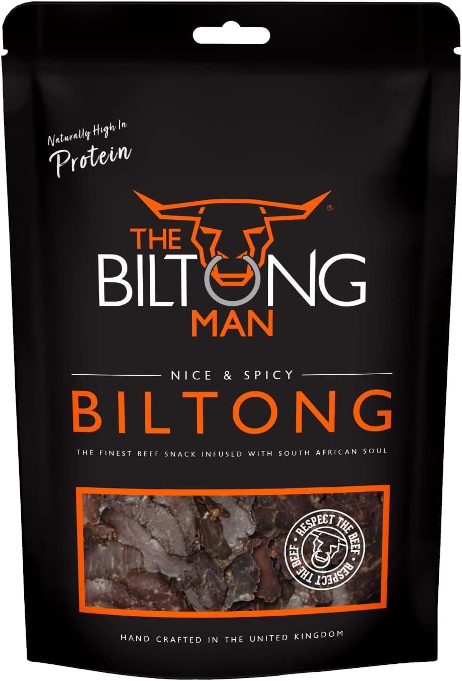 The Biltong ManNice ‘n’ Spicy Beef Biltong | Healthy Low Calorie, High Protein Dried Beef Snack | 200 Grams