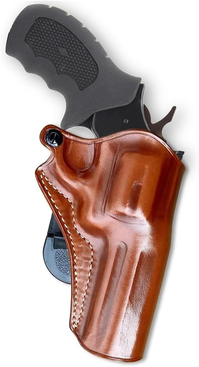 Masc Premium Leather OWB Paddle Holster Open Top Fits EAA Windicator .357 Mag/ 38 Spl 6-Shot 4" Barrel, Right-Hand Draw, Brown #1521#