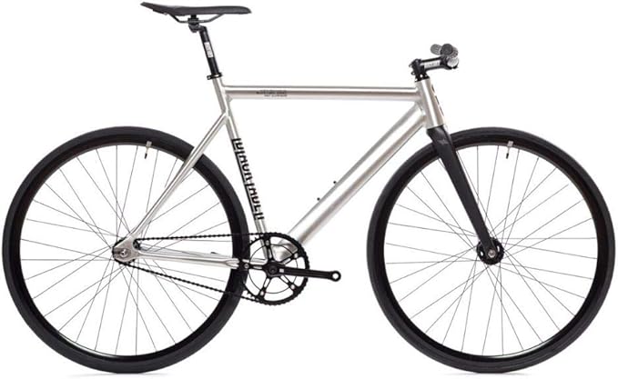 State Bicycle Co. 6061 Black Label Aluminum Single Speed Fixed Gear Bike, Silver