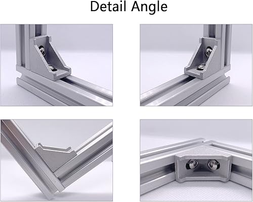 Miniatura 5 de Juego de 20 conectores de perfil de extrusión de aluminio serie 2020 con soporte de esquina 2028, 42 tuercas deslizantes con ranura en T y perno