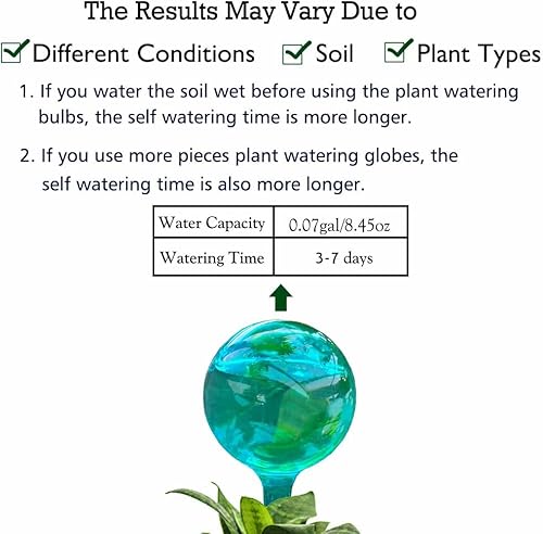 Miniatura 4 de 10 estacas de globo de riego automático para plantas, estacas de riego automático de plantas, sistema de bombillas de riego automático, dispositivo