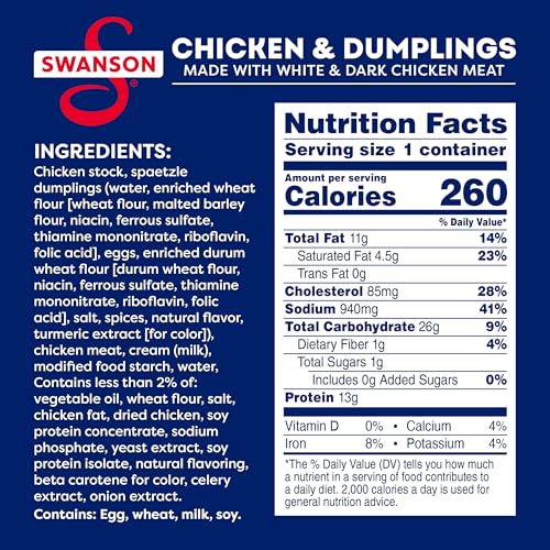 Image of Swanson Chicken & Dumplings Made with White & Dark Chicken Meat, 10.5 Ounce Can
