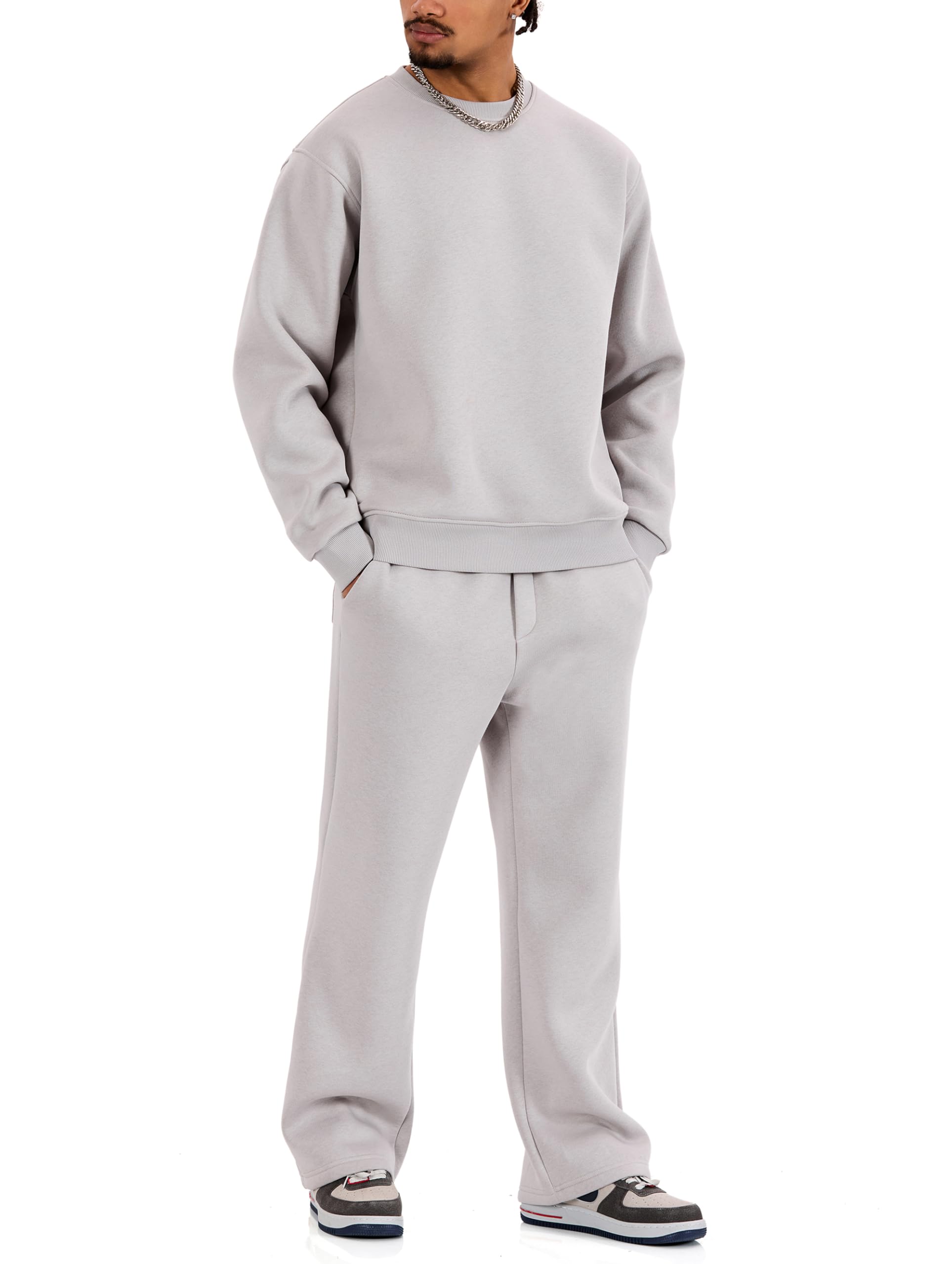 Redbridge Tuta da jogging in due pezzi, comoda tuta da jogging con felpa e pantaloni, tuta loungewear per il tempo libero e tutti i giorni, grigio, XXL