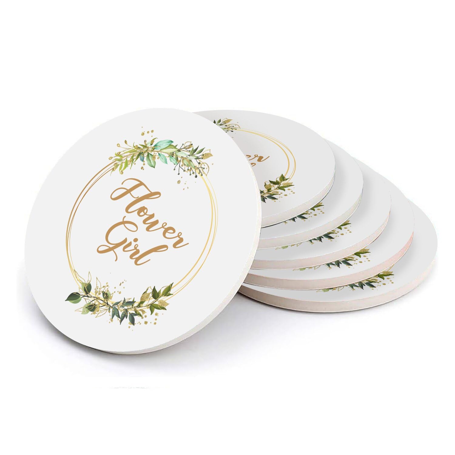 Sous-verre ronds en céramique pour table de fête et souvenir de mariage floral