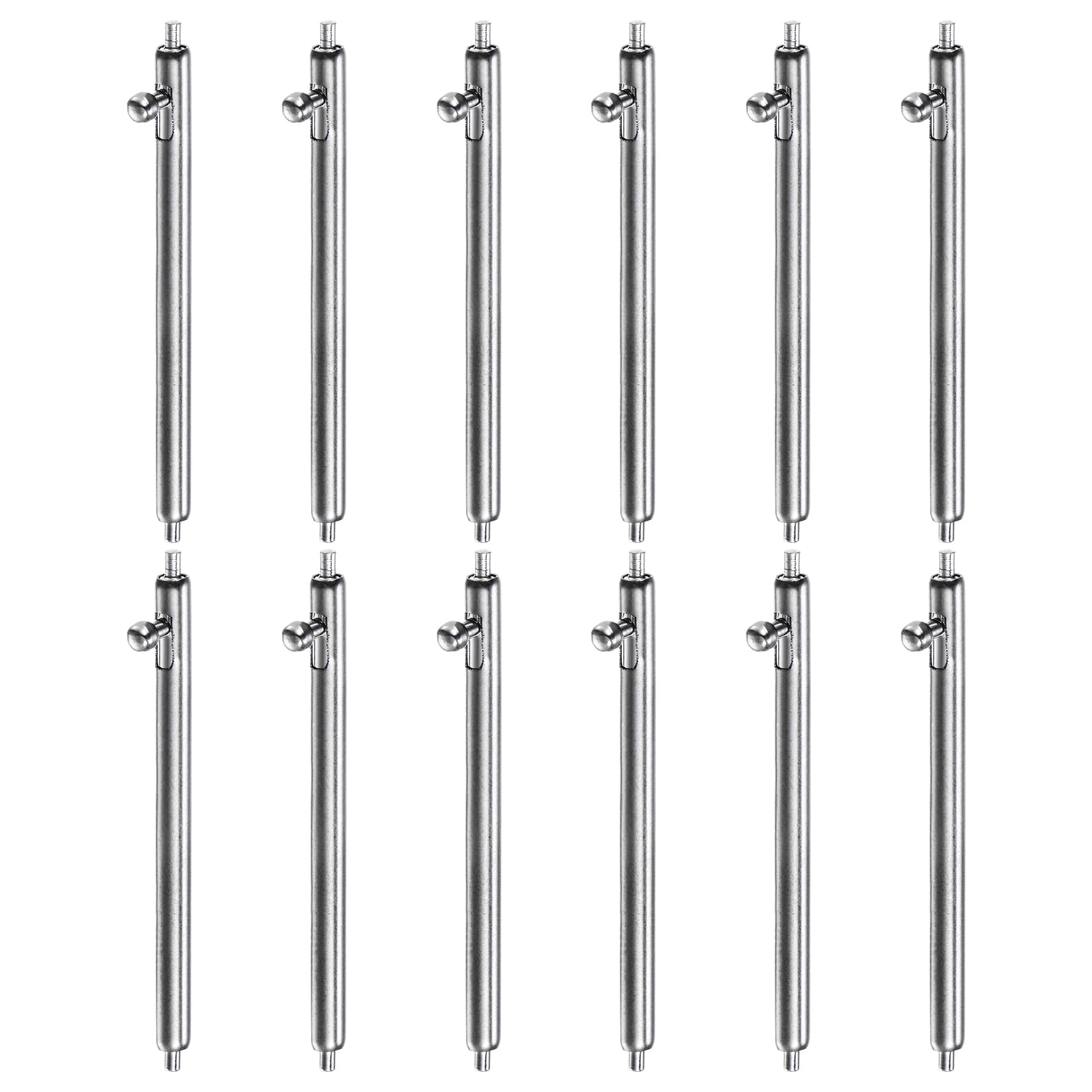 12pcs 24mm Quick Release Spring Bar 1.8mm Diameter Stainless Steel Watch Pins Replacement Band Link Pins Lugs for Watch Band Straps