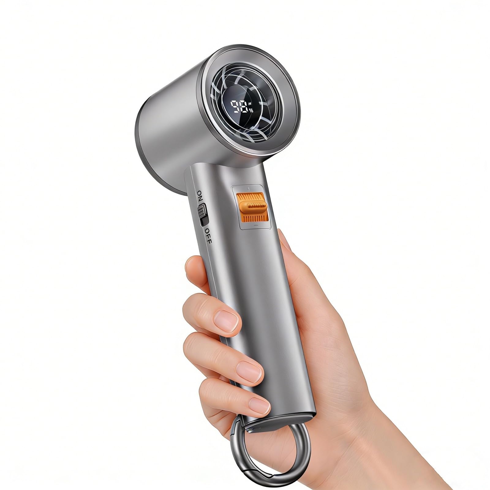 Ventilador portátil de mano recargable para viajes, ventilador personal de mano de 5000 mAh para bolsillo, 20 horas de viento de enfriamiento, 100 velocidades ajustables, potente flujo de aire