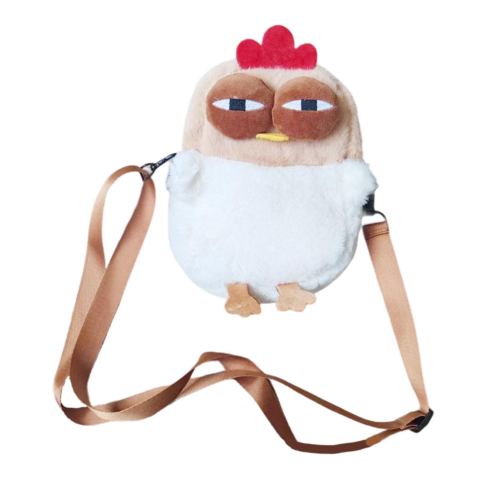 Cartoon Hen Cross Bag Casual Pouch Portable Cute Chicken Shape Plush Bag-image-45