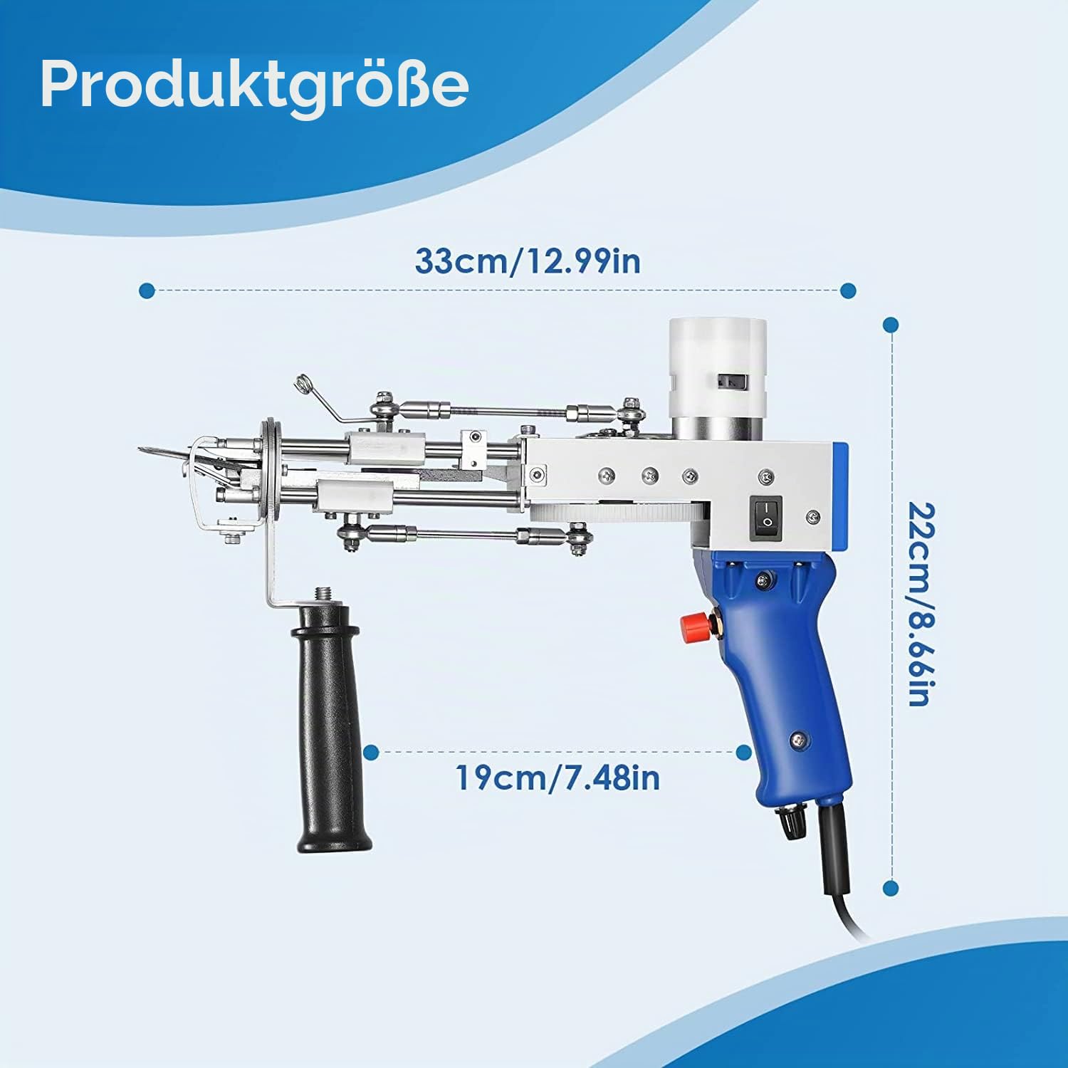 Aomdom Tufting Gun Cut Pile 7-21 mm Rug Machine 5-40 Stiche/Seg Einstellbare Geschwindigkeit