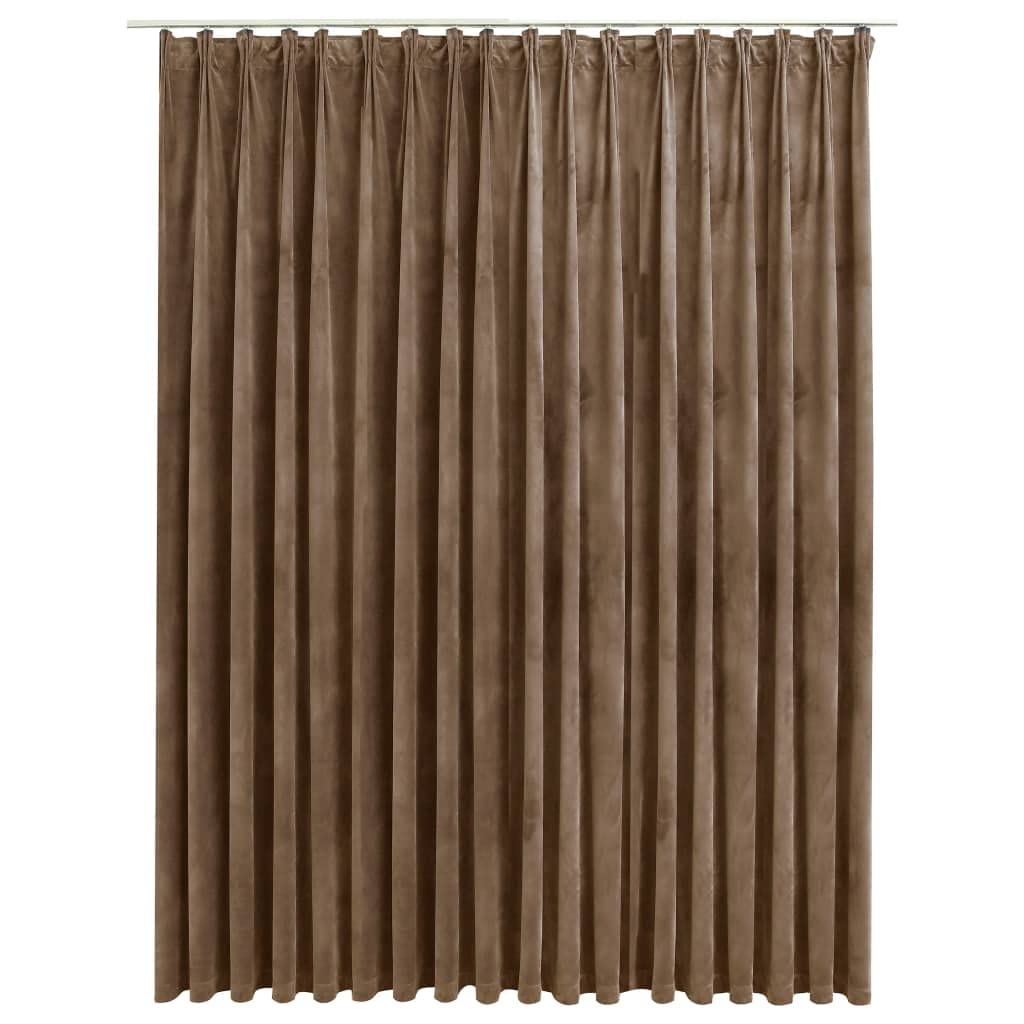 Verdunkelungsvorhang 290x245 cm mit Haken Gardinen Vorhänge Blickdicht Thermovorhang Kälteschutz Vorhang Wärmeisolierend Curtains Türvorhang Thermo Kälteschutz Samt Braun Polyester