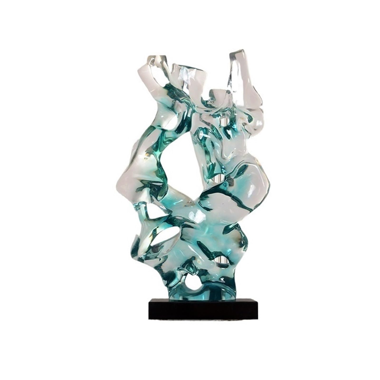 T2H9B5V4G8 Home decoration Abstract Living Room Ornament Resin Large Transparent Decorative Item for Entryway(Green)