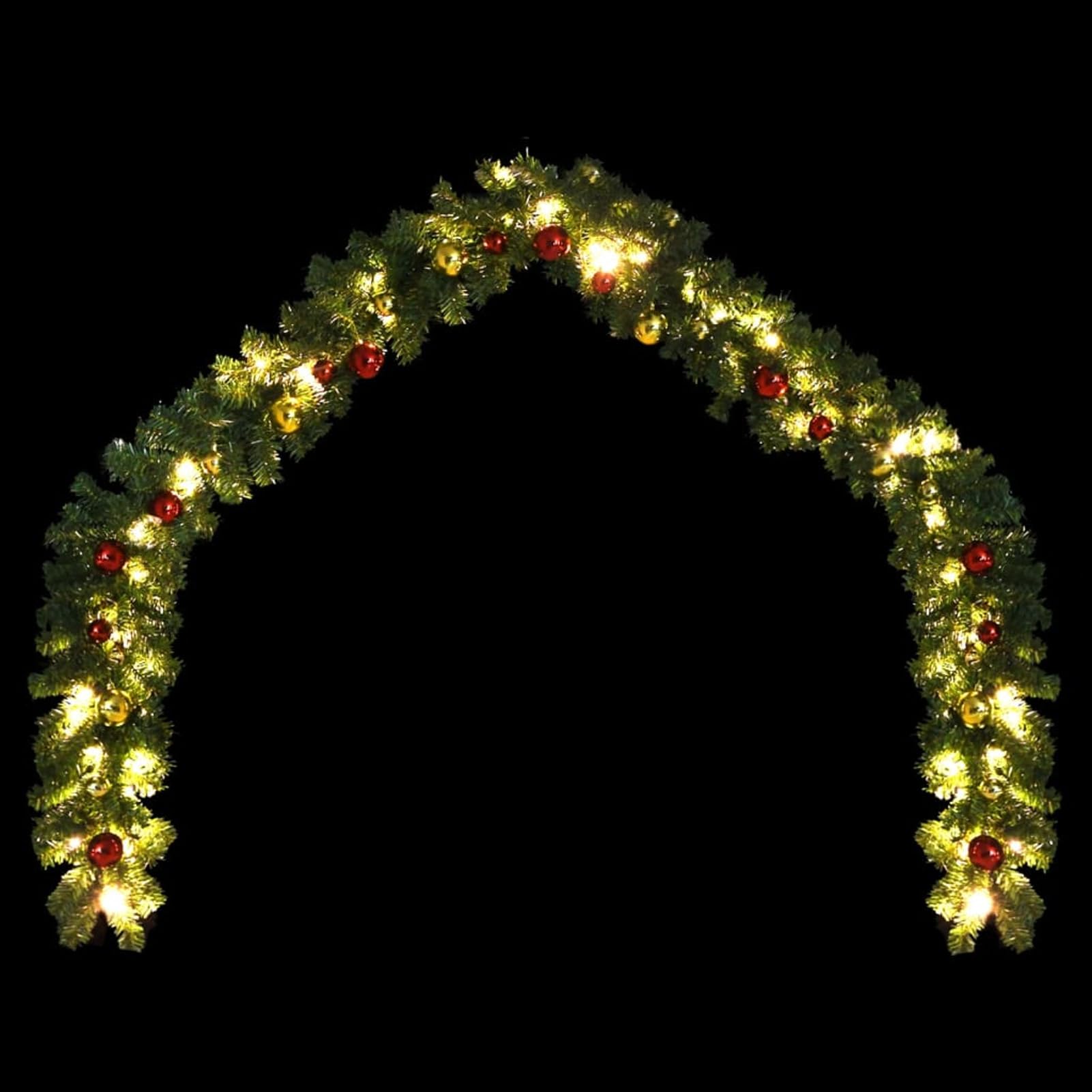 Weihnachtsgirlande Geschmückt mit Kugeln und 20 m, Tannengirlande, Chrismas Decor, Weihnachtsdeko, Deko Tanne Girlande, Girlande Weihnachten Outdoor - 246408