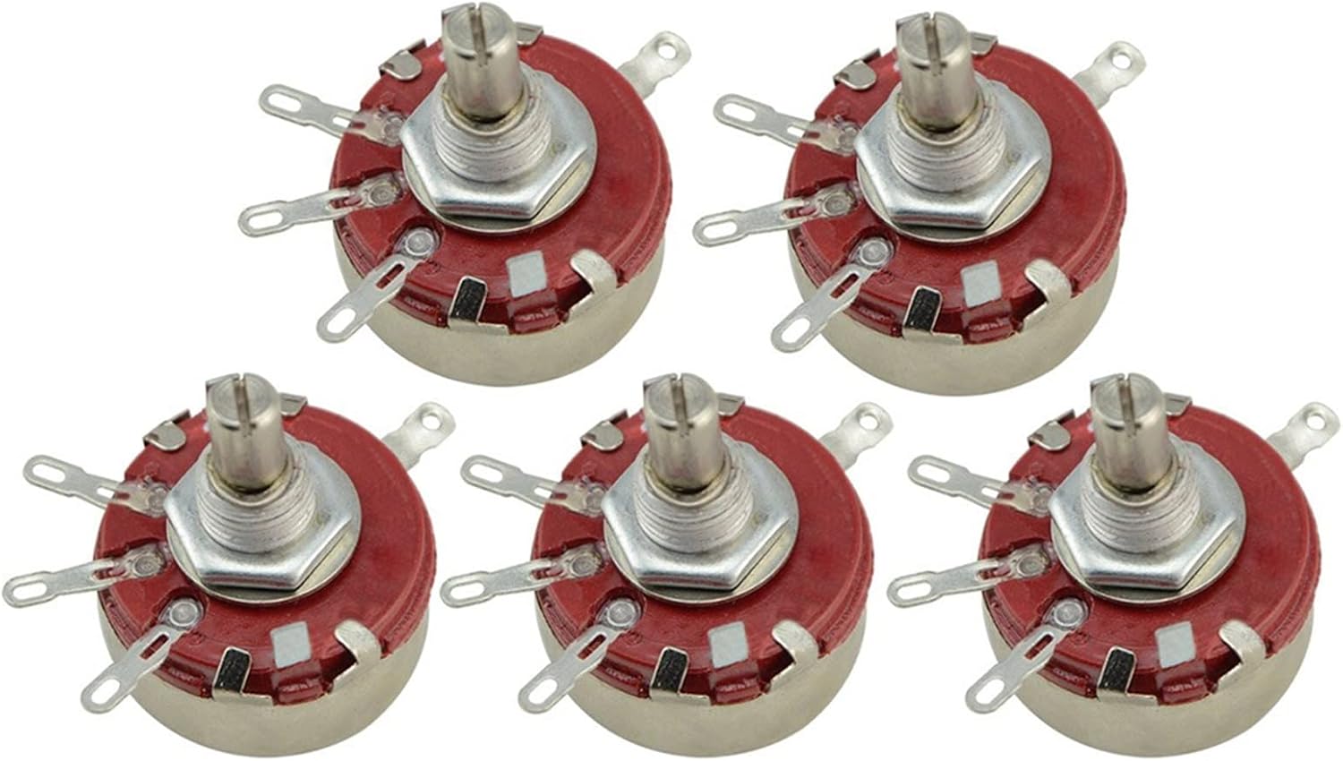 50Pcs WTH118 470-4.7M Ohm Single Turn Rotary Carbon Film Wire Wound Linear Variable Resistors 10mm Shaft 4 Pins Potentiometers (Color : 2.2K Ohm)