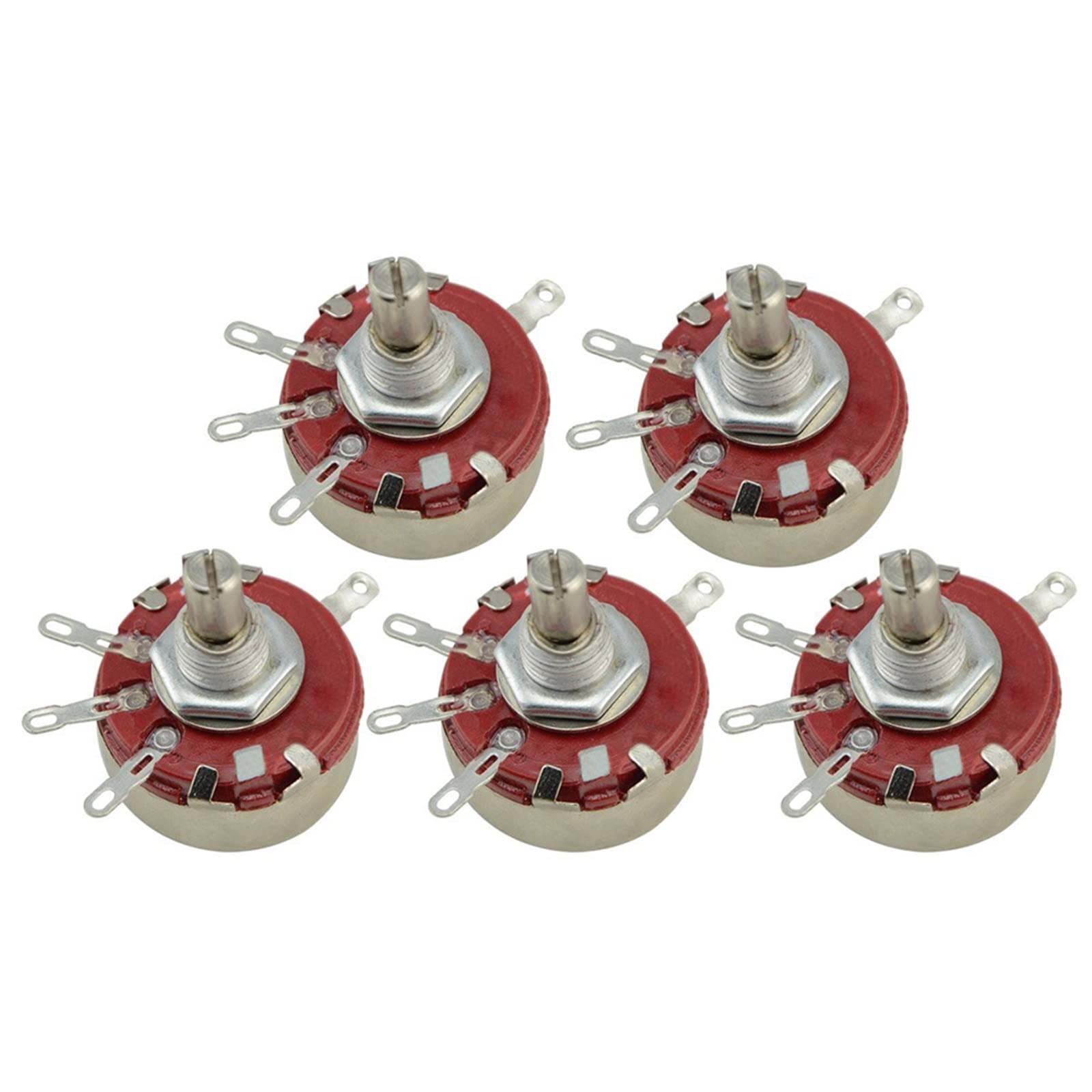 Accesorios de bricolaje Potenciómetro WTH118 de 5 uds., eje de 10mm, 4 pines, alambre de película de carbono giratorio de giro único, resistencias variables lineales enrolladas 470-4,7 M Ohm ( Size :