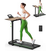 Akluer Walking Pad with Desk - Treadmill with Removable Wooden Desk Workstation, Adjustable Height for Different Need, 330lbs Capacity, 2.5 HP, Foldable Compact for Home & Office