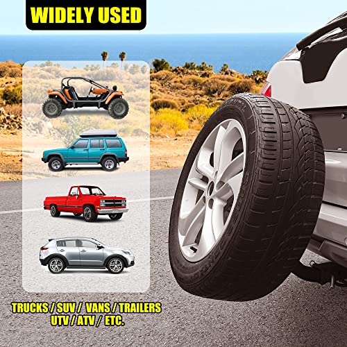 Skymiro Trailer Hitch Spare Tire Mount Carrier 21.7 Inch High Tire Rack Holder Black Folding Bracket Universal Fit For Rv Suv Atv Utv Cars With Standard 2'' Receiver #TOP5