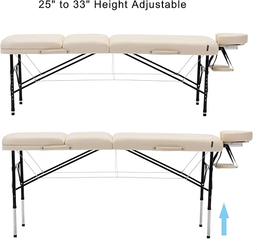 Miniatura 6 de Artechworks Mesa de masaje plegable portátil ligera de 28 pulgadas de ancho, 3 pulgadas, para salón facial, spa, cama de tatuaje con patas de