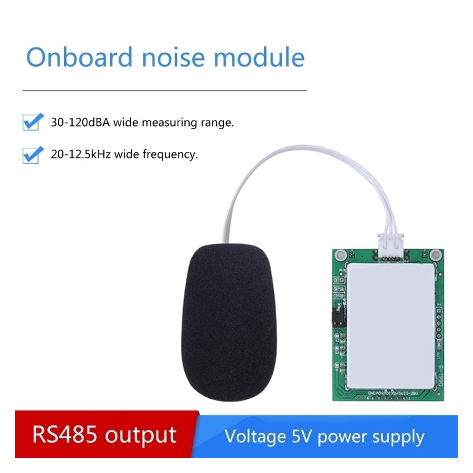 Misuratore Di Livello Sonoro Del Sensore Modulo Rilevamento Dei Decibel Rumore Grado Industriale Misurazione Suono Precisione Estremamente Elevata(RS485 5V)