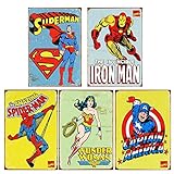 Monifith Flash Retro Metal Tin Sign Spider-Man,American Captain,Wonder Woman,Iron...