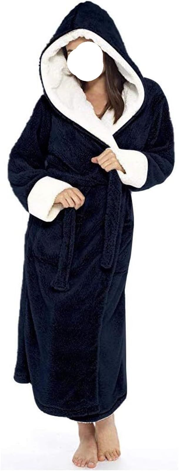 Szlafrok Poranny Plus Size Fuzzy Fleece Robe Damska Piżama Miękkie, Lekkie, Ciepłe Szlafroki Z Kapturem Odzież Domowa
